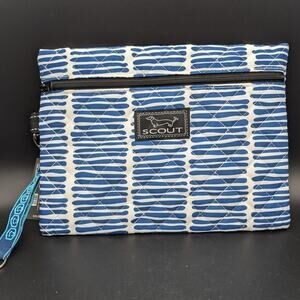 Scout Pouch Only Quilted blue white Polyester Water Resistant zipper pouch Snaps